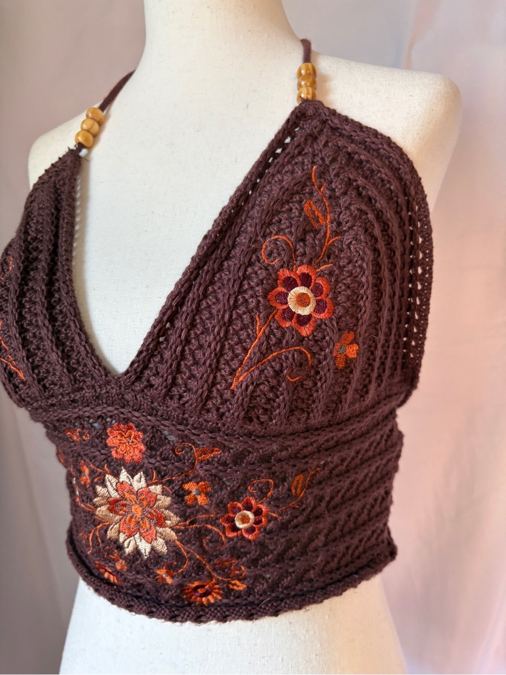 Cropped crocheted tank top, size  8
